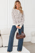 Wild Animal Pattern Button Front Knit Cardigan