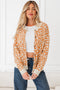 Wild Animal Pattern Button Front Knit Cardigan