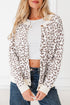 Wild Animal Pattern Button Front Knit Cardigan