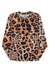 Wild Animal Pattern Sheer Mesh Long Sleeve Slim Top