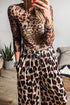 Wild Animal Pattern Sheer Mesh Long Sleeve Slim Top