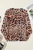 Wild Animal Pattern Sheer Mesh Long Sleeve Slim Top