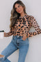 Wild Animal Pattern Sheer Mesh Long Sleeve Slim Top