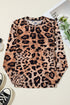 Wild Animal Pattern Sheer Mesh Long Sleeve Slim Top