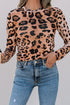 Wild Animal Pattern Sheer Mesh Long Sleeve Slim Top