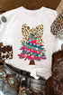 Wild Animal Print Bow Graphic Crew Neck Tee