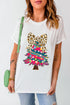 Wild Animal Print Bow Graphic Crew Neck Tee