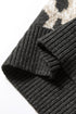 Wild Animal Print Mock Neck Knit Sweater