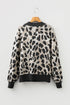 Wild Animal Print Mock Neck Knit Sweater