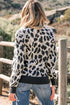 Wild Animal Print Mock Neck Knit Sweater