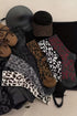 Wild Animal Print Ribbed Knit Crew Socks