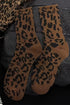 Wild Animal Print Ribbed Knit Crew Socks