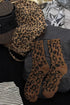 Wild Animal Print Ribbed Knit Crew Socks
