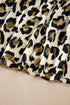 Wild Animal Print Tie Front Bubble Sleeve Peplum Blouse