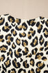 Wild Animal Print Tie Front Bubble Sleeve Peplum Blouse