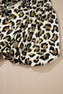Wild Animal Print Tie Front Bubble Sleeve Peplum Blouse