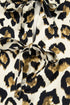 Wild Animal Print Tie Front Bubble Sleeve Peplum Blouse