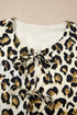 Wild Animal Print Tie Front Bubble Sleeve Peplum Blouse