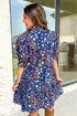 Wild Daisy Split Neck Puff Sleeve Mini Floral Dress