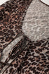 Wild Heart Sheer Leopard Mesh Lace Up Long Sleeve Blouse
