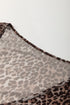 Wild Heart Sheer Leopard Mesh Lace Up Long Sleeve Blouse