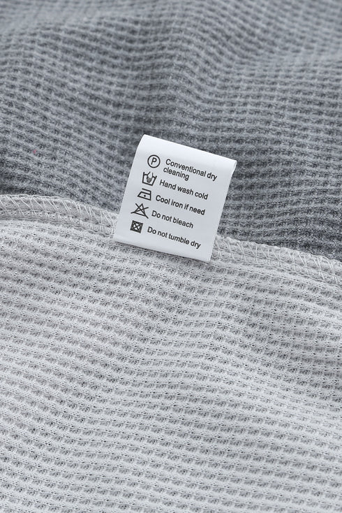 Wild Leopard Contrast Sleeve Colorblock Waffle Knit Top