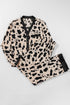 Wild Pattern Contrast Trim Button Down Sleepwear Set