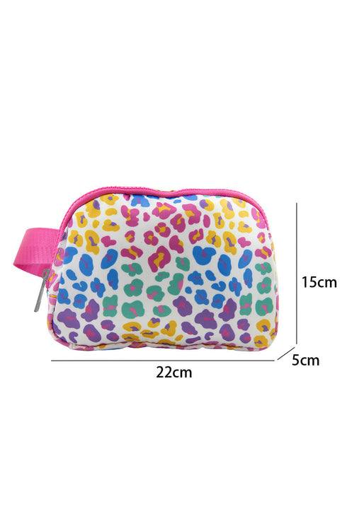 Wild Pattern Wide Strap Zippered Nylon Sling Bag