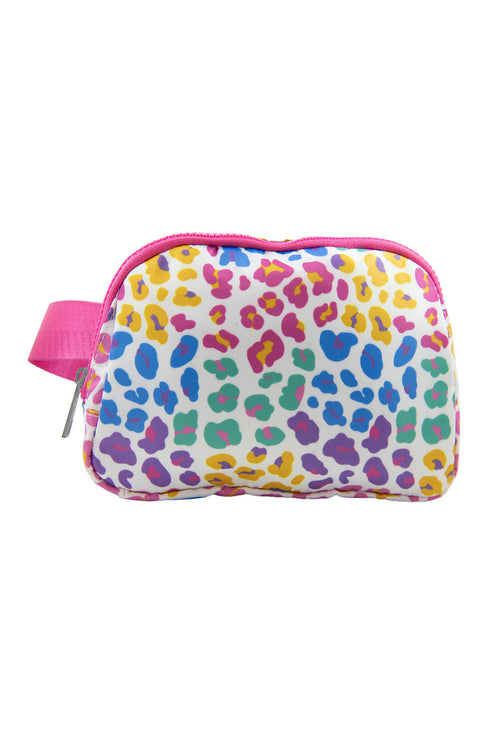 Wild Pattern Wide Strap Zippered Nylon Sling Bag