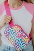 Wild Pattern Wide Strap Zippered Nylon Sling Bag