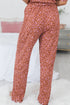 Wild Print Short Sleeve Button Down Wide Leg Pajama Set