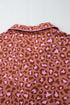 Wild Print Short Sleeve Button Down Wide Leg Pajama Set