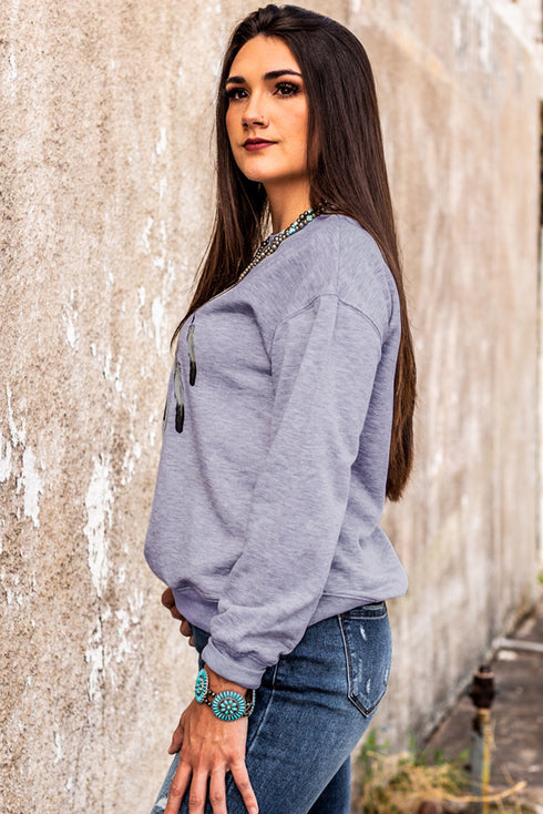 Wild Soul Western Graphic Print Drop Shoulder Pullover Sweatshirt