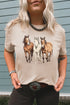 Wild Spirit Trio Of Horses Western Graphic Tee