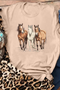 Wild Spirit Trio Of Horses Western Graphic Tee