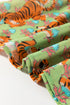 Wild Tiger And Floral Print Notched Lapel Blouse
