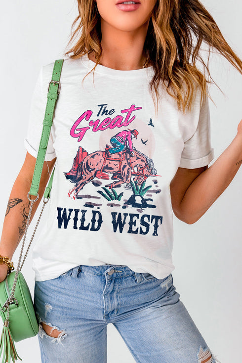 Wild West Rodeo Graphic Short Sleeve Crew Neck Tee