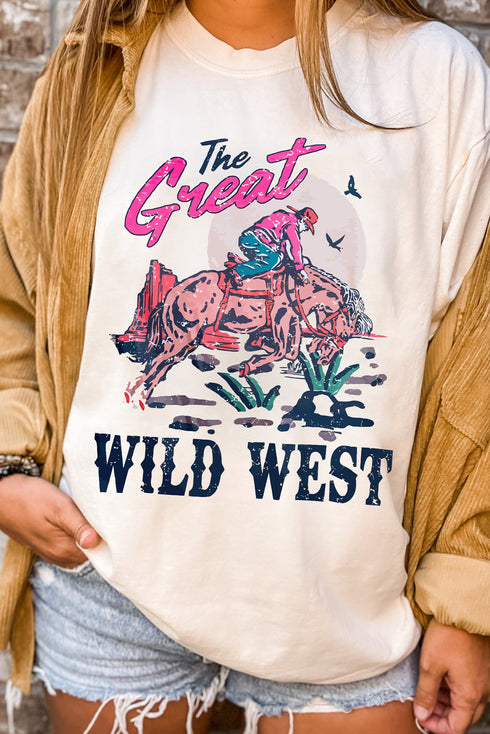 Wild West Rodeo Graphic Short Sleeve Crew Neck Tee