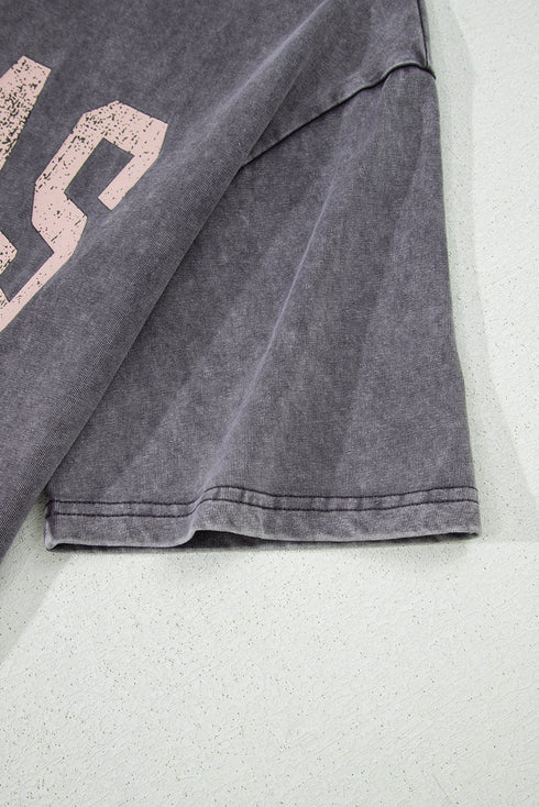 Wild West Texas Steer Head Graphic Mineral Wash Oversized Tee