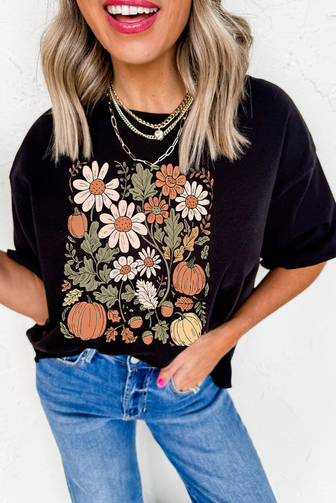 Wildflower And Harvest Gourd Graphic T Shirt