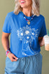 Wildflower Boot Sketch Cotton Stretch Tee
