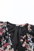 Wildflower Print Long Sleeve Chiffon V Neck Blouse