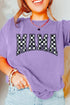Wisteria Checkerboard MAMA Graphic Crewneck Tee