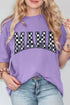 Wisteria Checkerboard MAMA Graphic Crewneck Tee