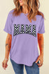 Wisteria Checkerboard MAMA Graphic Crewneck Tee