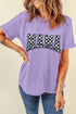 Wisteria Checkerboard MAMA Graphic Crewneck Tee