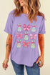 Wisteria Dotty Bowknot Bunny Graphic Crewneck Easter Fashion T Shirt