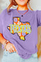 Wisteria TEXAS Flower Print Crew Neck T Shirt