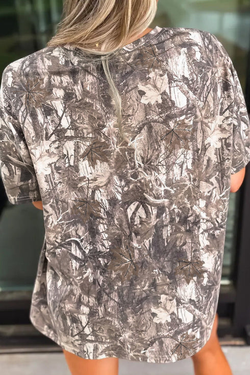 Woodland Camouflage Kentucky Western Oversize Graphic Tee
