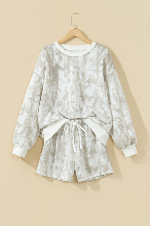 Woodland Camouflage Long Sleeve Top And Short Set